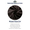 Ultimate Sack 6 Foot Memory Foam Filled Machine Washable Fur Covered Bean Bag Chair with Zipper, Double Stitching, and Durable Inner Liner, Brown - 2 of 4