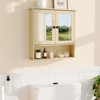Wall Mounted Bathroom Storage Cabinet, 2-Tier over the Toilet Organizer, Waterproof Wooden Cabinet for Bathroom, Kitchen, Living Room - 3 of 4
