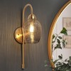 LNC Mirabellisation 1-Lights 5.1" Modern Armed Crackled-Glass Wall Lights, Polished Gold - 2 of 4
