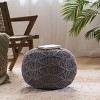 GlasFlength Bean Bag Seats Comfortable Soft Modern Knit Weave Round Pouf Elegant Design for Living Room Bedroom, Black, 20"*20"*14" - 4 of 4