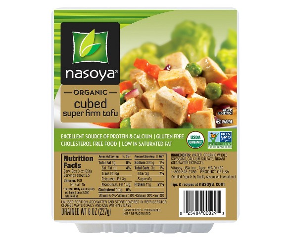 Nasoya Organic Cubed Super Firm Tofu - 8oz