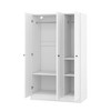 TIRAMISUBEST 3-Door Shutter Wardrobe Closet with Hanging Rod, Modern Bedroom Armoire with Storage Shelves and 3 Doors - 4 of 4