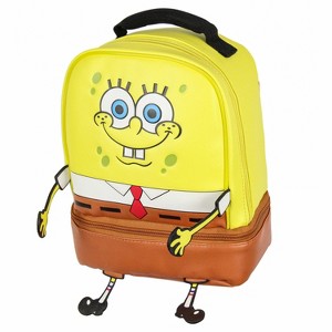 Intimo Nickelodeon SpongeBob SquarePants Character Face Dual Compartment Lunch Box Bag Yellow - 1 of 4