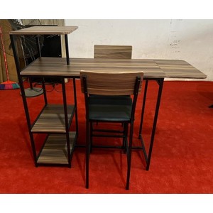2-Person Dining Table Set with Storage Shelf and Wine Rack, Suitable for Living Room or Bedroom - 1 of 1