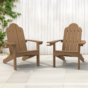 Arceso Adirondack Chairs with Cup Holder, 300lbs Weather Resistant - 1 of 4