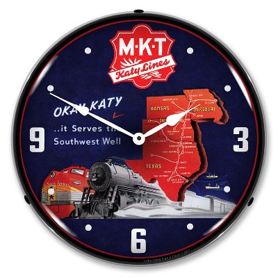 Collectable Sign & Clock | MKT Katy Lines LED Wall Clock Retro/Vintage, Lighted