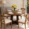 Round Dining Table for 4,43.3" Farmhouse Kitchen Table for Dining Room,Wooden Circle Dinner Tables - 3 of 4