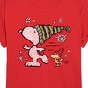 Women's - Peanuts - Snoopy Woodstock Skate Oversized Graphic T-Shirt - 2 of 4
