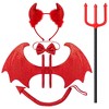 Joyfy 5 Pcs Halloween Costume Accessory Set, Devil Wings Pitchfork Bow Tie Horn Headband Tai Costume Accessories for Halloween Party Costume Decor - 2 of 4
