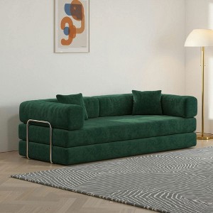 Resenkos 78.8" Modular Floor Sofa, Convertible Pudding Block Design with Armrests, Compression Packaged, - 1 of 4