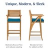 Best Choice Products Set of 2 Outdoor Acacia Wood Bar Stools Bar Chairs w/ Weather-Resistant Cushions - Teak Finish - 4 of 4
