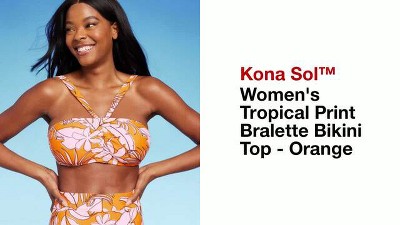 Women's Tropical Print Bralette Bikini Top - Kona Sol™ Orange : Target