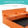 Best Choice Products 47x47-Inch Kids Wooden Outdoor Sandbox w/ 2 Foldable Bench Seats, Sand Protection, Liner - Brown - image 2 of 4
