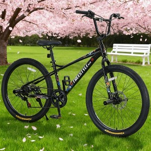 KWPZQEB 26 Inch Freestyle Kids, Mountain Bike with Steel Frame, Outdoor Cycling Bike with Dual Disc Brake System, Kids' Bicycles for Age 12+ Years - 1 of 4