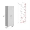 LunaLulinlk Pantry Cabinet, Space-Efficient 2-Door Design with Multiple Shelves - 3 of 4