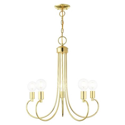 Livex Lighting Bari 5 - Light Chandelier in  Polished Brass