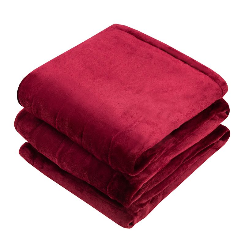 Tangkula 84" x 62" Electric Heated Blanket Throw Flannel Heating Blanket w/10 Heat Settings Gray/Beige/Red/Blue, 1 of 5