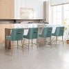 SEYNAR Modern Velvet 39'' H Metal Leg Counter or Bar Stools Set of 4 - 2 of 4