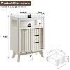 Bathroom Floor Cabinet with 1 Sliding Door & 3 Drawers, Modern Freestanding Bathroom Storage with Adjustable Shelf - 3 of 4