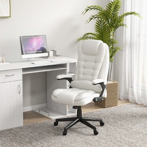 Vynxaria HOMCOM High Back Vibration Massage Office Chair with 6 Vibration Points, Heated Reclining PU Leather Computer Chair - 1 of 4