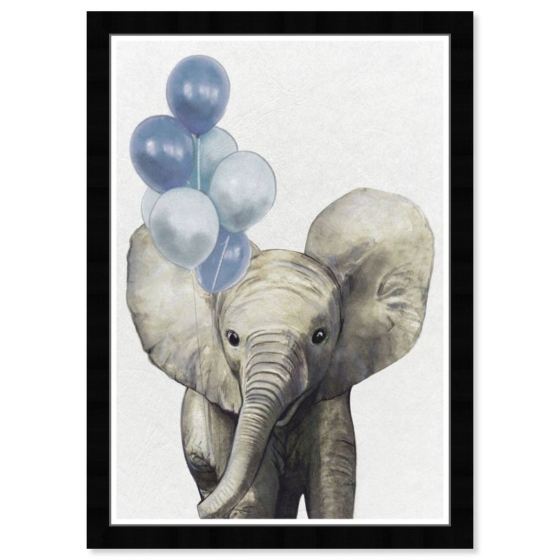 15&#34; x 21&#34; Baby Elephant with Balloons Animals Framed Art Print - Wynwood Studio, 1 of 7