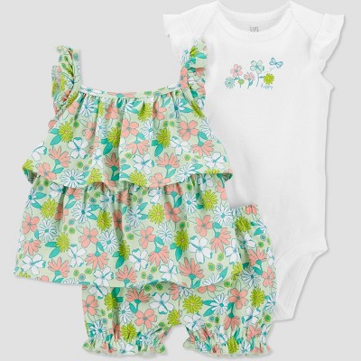 Carter's Just One You® Baby Girls' Floral Top & Bottom Set - Green 24M