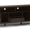 72" Solid Wood Transitional TV Media Stand with Cord Management, Tempered Glass Doors and Flip Down Drawer for Living Room and Bedroom - 3 of 4