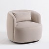 KINWELL 34" Wide Velvet Upholstered Swivel Accent Arm Chair with Toss Pillow - 4 of 4
