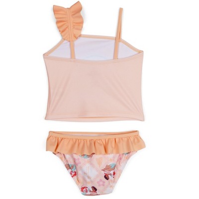 Disney Princess Little Girls UPF 50+ Tankini Top and Bikini Bottom Swim Set Peach Beige Moana And Ariel 6 — фото 4