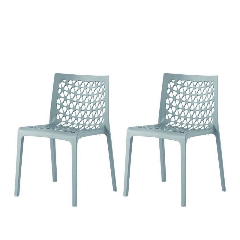 2pc Milan Stackable Dining Chairs - Lagoon, 1 of 10