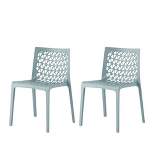 2pc Milan Stackable Dining Chairs - Lagoon