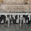 Emma and Oliver Set of Four Backless Metal Stools with All-Weather Poly Resin Seats for Indoor Use Only - 2 of 4