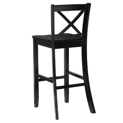 30" Black Mahogany X-Back Barstool