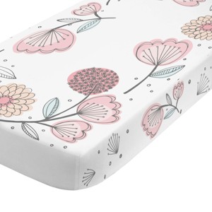 NoJo - Photo-Op 100% Cotton Fitted Crib Sheet, Floral - 1 of 4