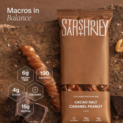 Stars + Honey Collagen Cacao Salt Caramel Peanut Protein Bars - 15g Protein - 8.45oz/5pk