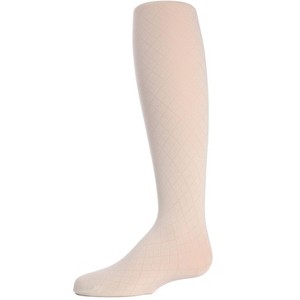 Memoi Girls' Double Diamond Opaque Nylon Tights - 1 of 2