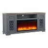 Festivo Farmhouse 70" TV Stand for TVs up to 80" with Fireplace Gray - 4 of 4