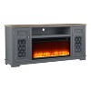 Festivo Farmhouse 70" TV Stand for TVs up to 80" with Fireplace Gray - image 4 of 4