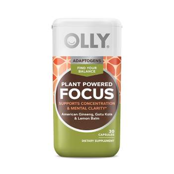 OLLY Plant Powered Focus Adaptogens Capsules - 30ct