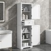 67 Inch Tall Bathroom Storage Cabinet, Bathroom Cabinets With Drawer And Adjustable Shelf, Bathroom Cabinets Modern-Cuddlewood - 3 of 4