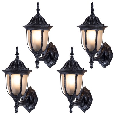 Costway Outdoor Garages Front Porch Light Exterior Wall Light Fixtures Waterproof 4-pack