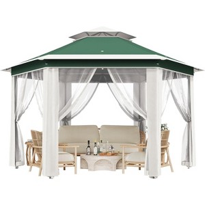 13x13 Pop Up Canopy Tent, Instant Portable Shelter for Outdoor Backyard Parties Heavy Duty Foldable Gazebo with Mosquito Netting with Carrying Bag - 1 of 4