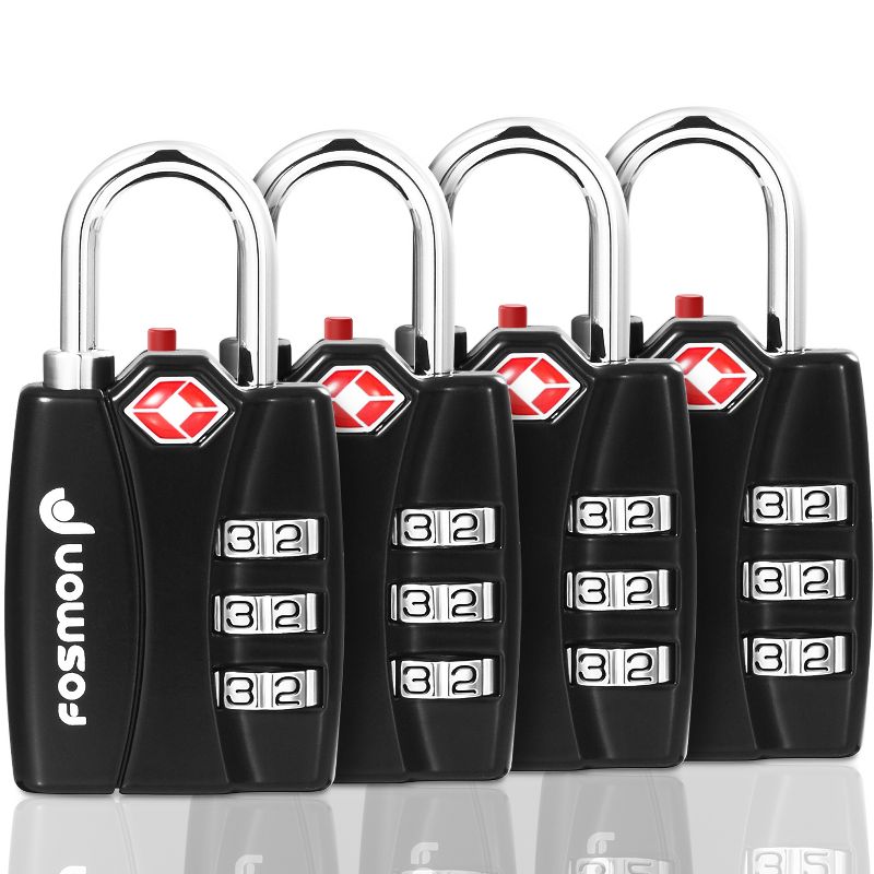 Fosmon TSA Accepted Luggage Lock with 3-Digit Combination and Open Alert Indicator, 1 of 5