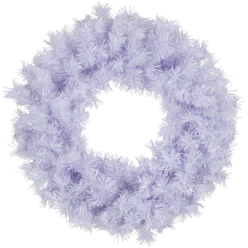 Northlight Icy White Iridescent Spruce Artificial Christmas Wreath, 24-Inch, Unlit, 1 of 9