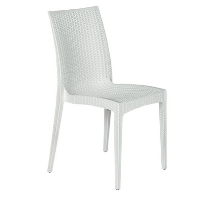 White Polypropylene Mid-Century 5-Piece Outdoor Dining Set