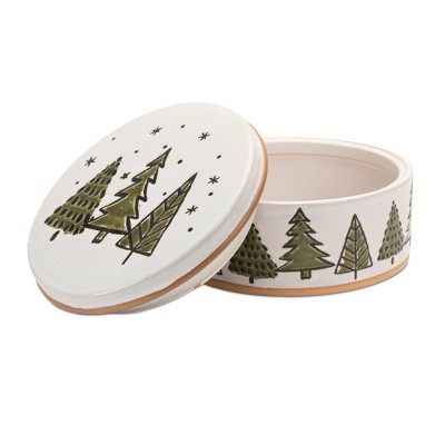 Melrose Ceramic Pine Tree Canister 7.75"D