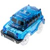 5 Star Super Deals 2 Magic Twister Flexible Glow In the Dark Race Car Track Vehicles - UK English School Bus & Police Truck - 2 of 4