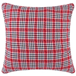 Americana Plaid Stitched Decorative Pillow - Levtex Home - 1 of 3