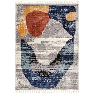 Nuloom Hilary Shaggy Abstract Tassel Indoor Area Rug, 4' x 6', Blue