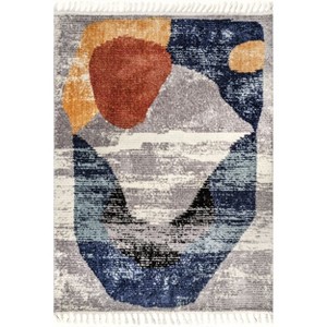 Nuloom Hilary Shaggy Abstract Tassel Indoor Area Rug, 4' x 6', Blue - 1 of 4